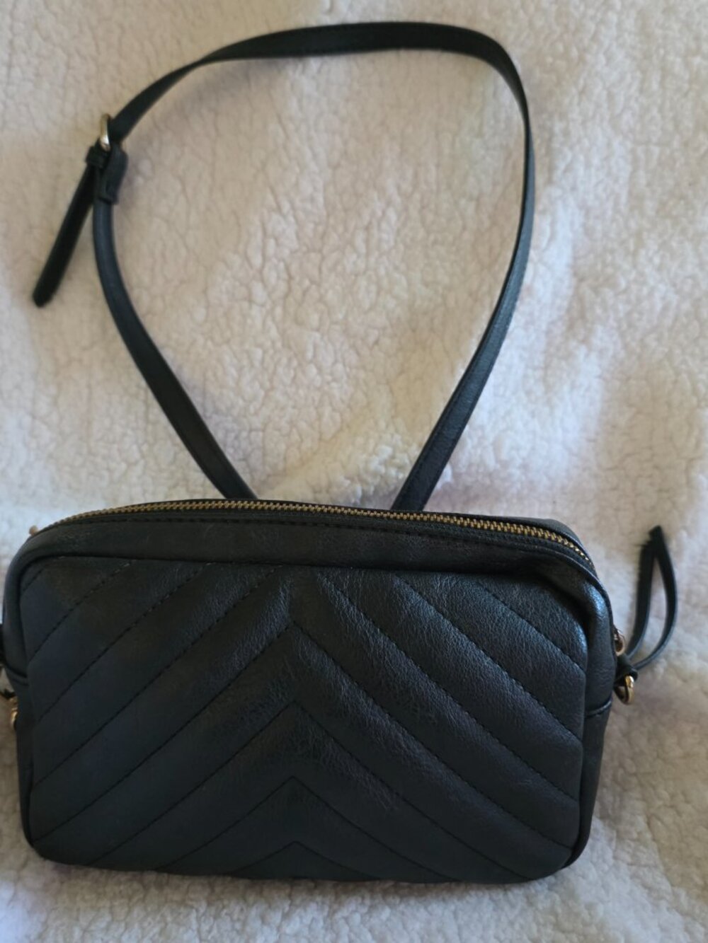 Charming Charlie Black Cross Body Faux Leather Purse